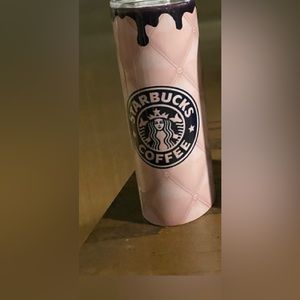 NWT Starbucks pink w/black drip custom orders 20 oz straight skinny stainless